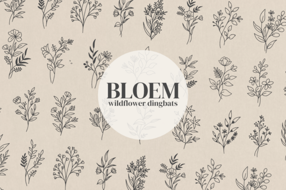 Bloem: A Botanical Wildflower Dingbats Font for Creative Projects